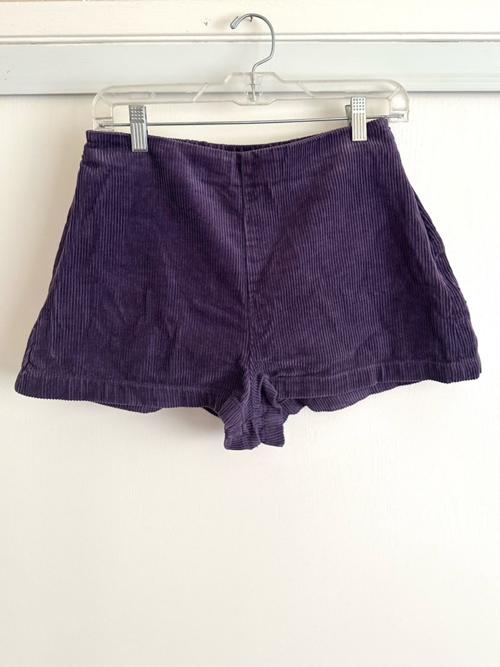 Women’s Corduroy High-Waist Shorts in Deep Purple